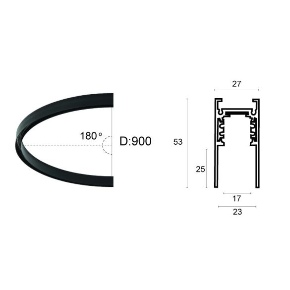 Viokef Magnetic Curvy Track Rail Half Circle 02/0400-B