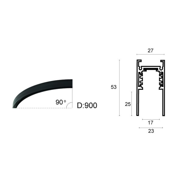 Viokef Magnetic Curvy Track Rail Quarter of  Circle 02/0400-C