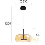 Viokef Pendant Light Amber D:330 Deco 4319100