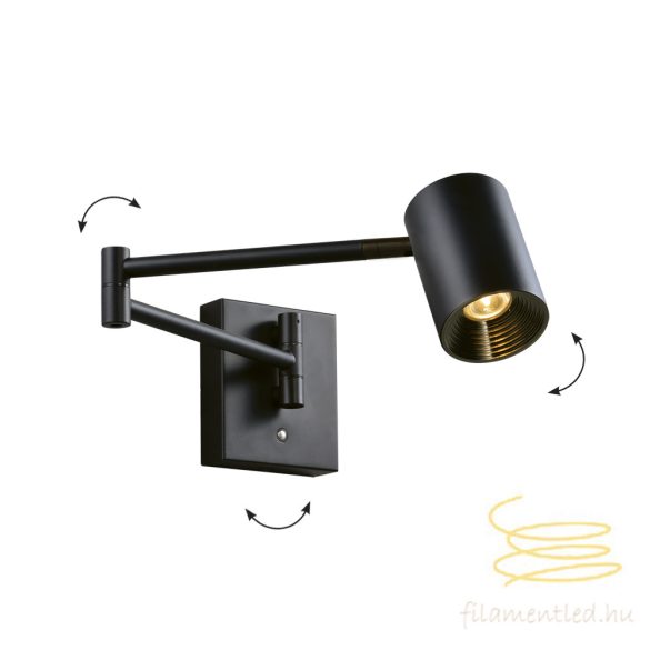 Viokef Wall Light  Adjustable Black Melina 4335300