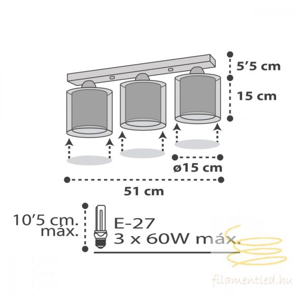 DALBER 3L. CEILING LAMP CLOUDS GREY 41413E