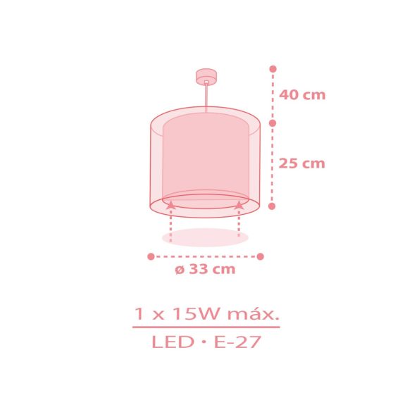 DALBER HANGING LAMP BABY TEDDY PINK 41572MS