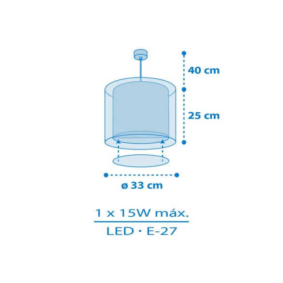 DALBER HANGING LAMP BABY TEDDY BLUE 41572MT