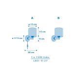 DALBER WALL LAMP BABY TEDDY BLUE 41579T