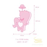DALBER HANGING LAMP UNICORNS MDF 41597