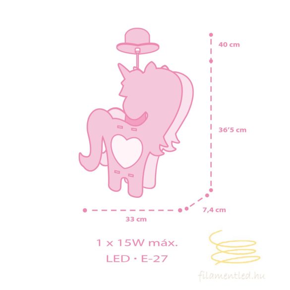 DALBER HANGING LAMP UNICORNS MDF 41597