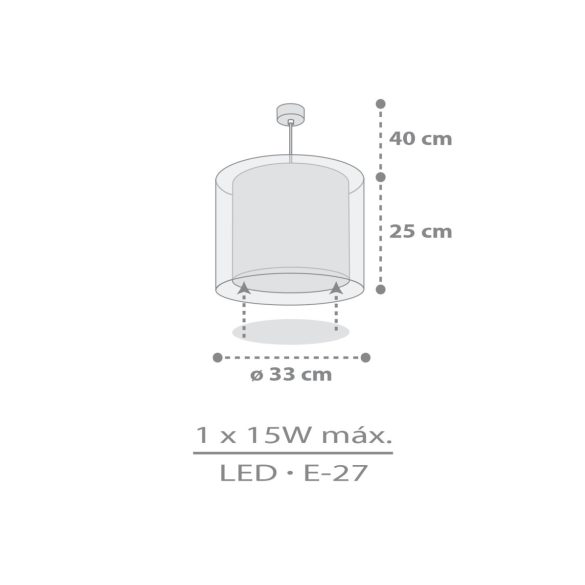 DALBER HANGING LAMP KAWAII FRIENDS GREY 41762ME