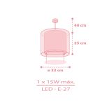 DALBER HANGING LAMP KAWAII FRIENDS PINK 41762MS