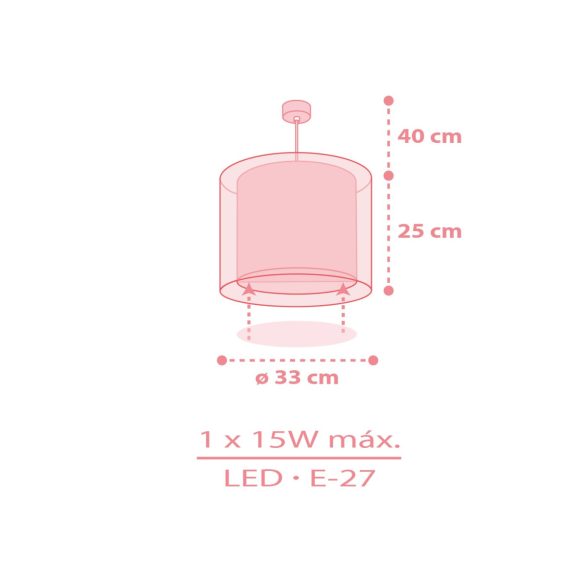 DALBER HANGING LAMP KAWAII FRIENDS PINK 41762MS