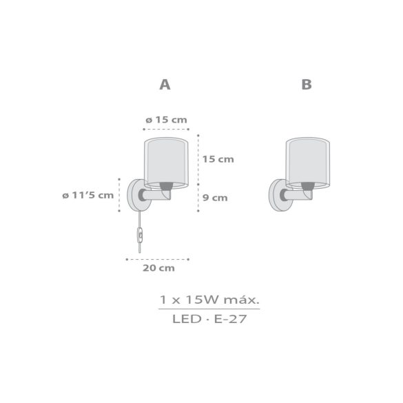 DALBER WALL LAMP KAWAII FRIENDS GREY 41769E