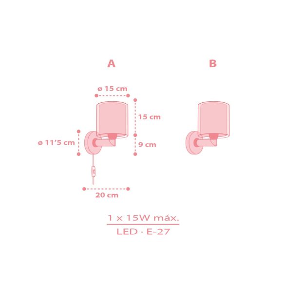 DALBER WALL LAMP KAWAII FRIENDS PINK 41769S