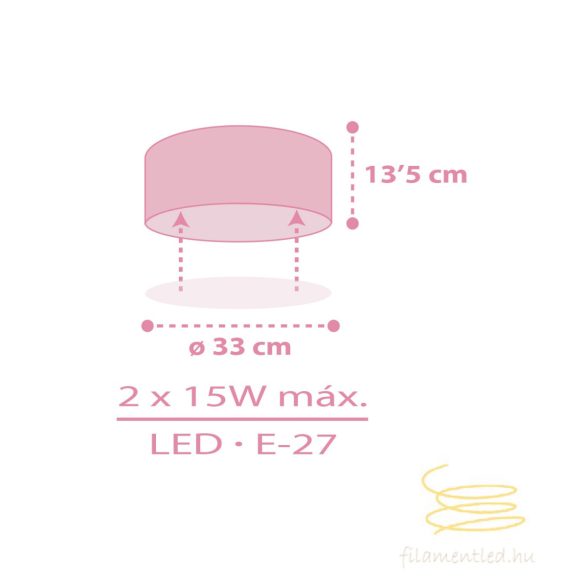 DALBER CEILING LAMP COLOR LIGHT PINK 42006MS