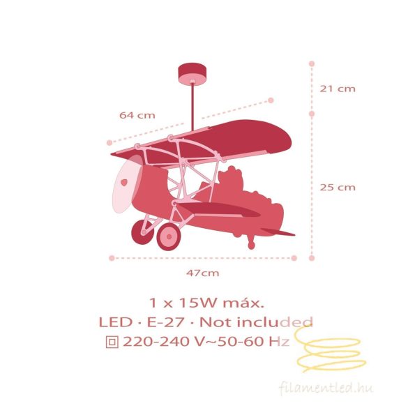 DALBER HANGING LAMP LITTLE PLANE TEDDY 54572