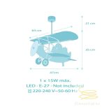 DALBER HANGING LAMP LITTLE PLANE LION 54602