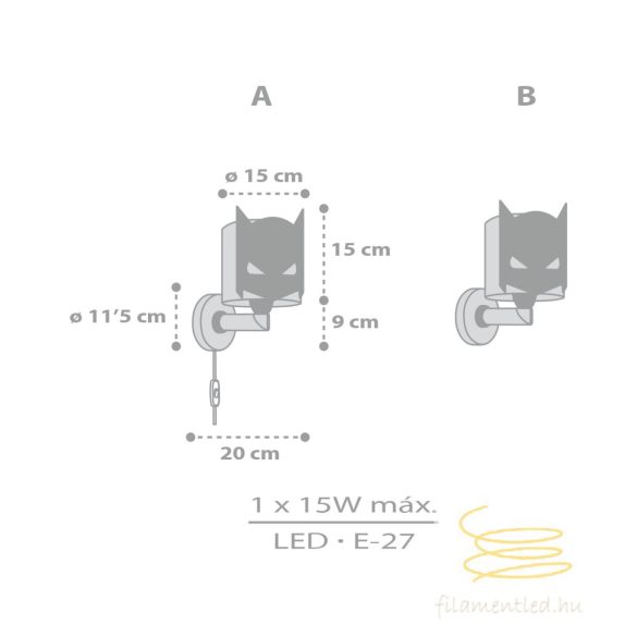 DALBER WALL LAMP DARK HERO 61809