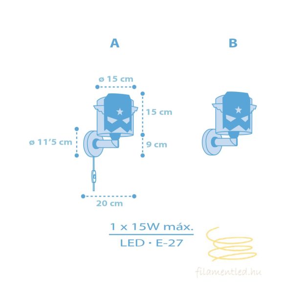 DALBER WALL LAMP BLUE HERO 61819