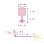 DALBER T. LAMP SWEET DREAMS PINK 62011S