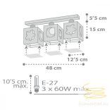 DALBER 3L. CEILING LAMP MOONLIGHT GREY 63233NE