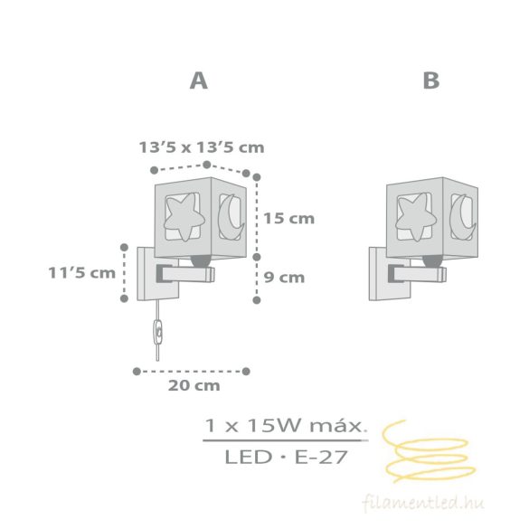 DALBER WALL LAMP MOONLIGHT GREY 63239E
