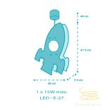DALBER HANGING LAMP ROCKET MDF 63357