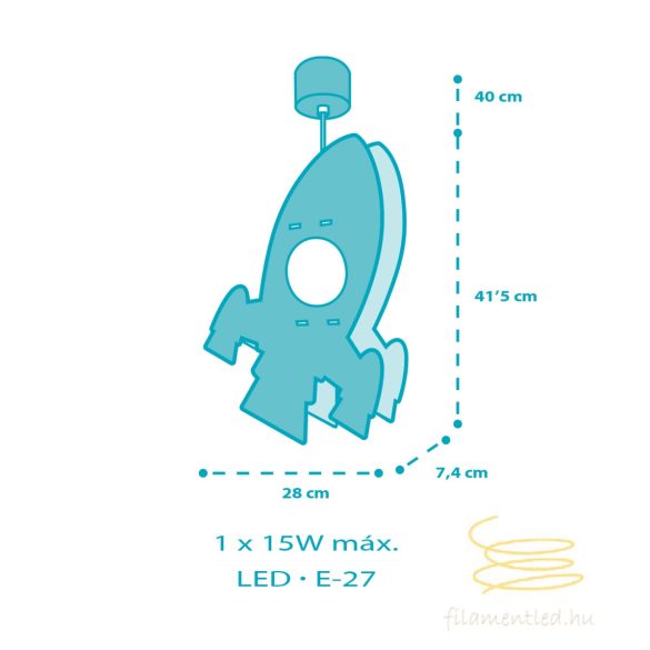 DALBER HANGING LAMP ROCKET MDF 63357