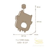 DALBER HANGING LAMP OWL MDF 63397
