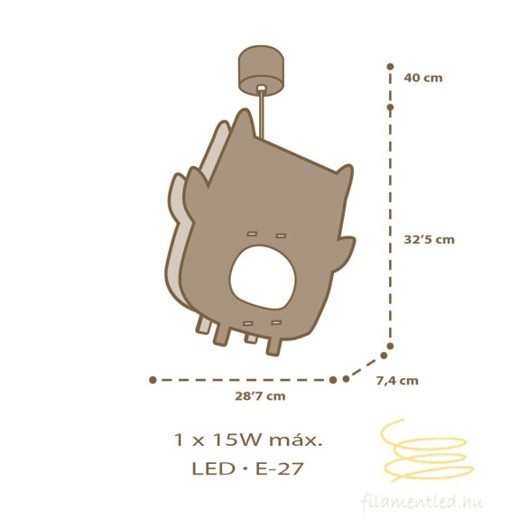 DALBER HANGING LAMP OWL MDF 63397