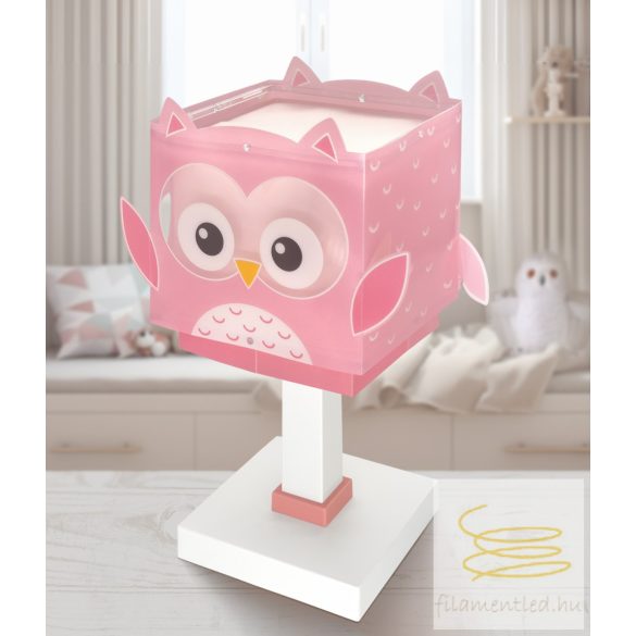 DALBER TABLE LAMP LITTLE PINK OWL 64481N