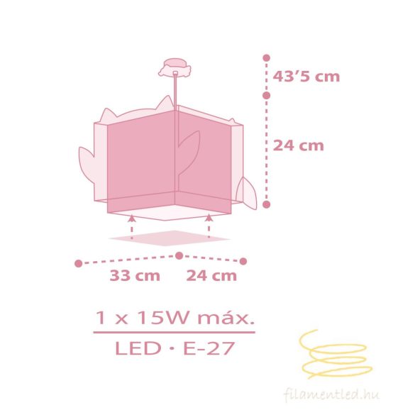 DALBER HANGING LAMP LITTLE PINK OWL 64482M