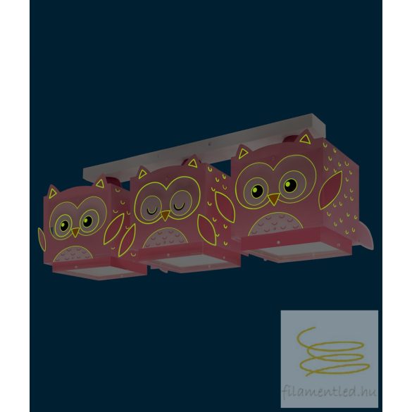 DALBER 3L. CEILING LAMP LITTLE PINK OWL 64483