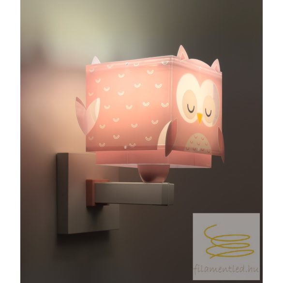 DALBER WALL LAMP LITTLE PINK OWL 64489