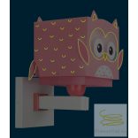 DALBER WALL LAMP LITTLE PINK OWL 64489