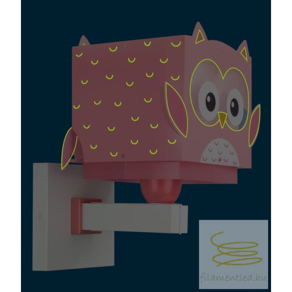 DALBER WALL LAMP LITTLE PINK OWL 64489