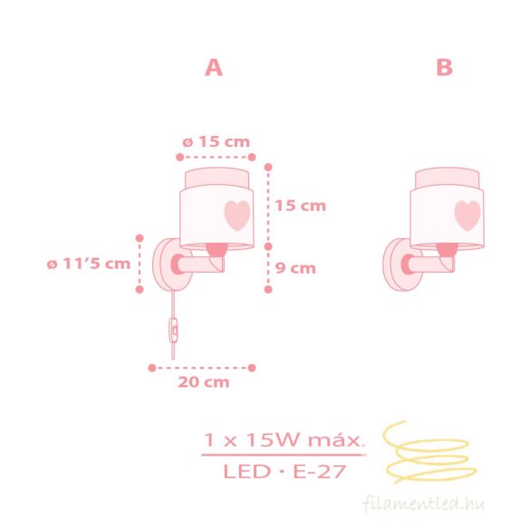 DALBER WALL LAMP BABY DREAMS PINK 76019S