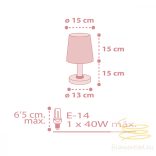 DALBER TABLE LAMP STAR LIGHT PINK 82211S