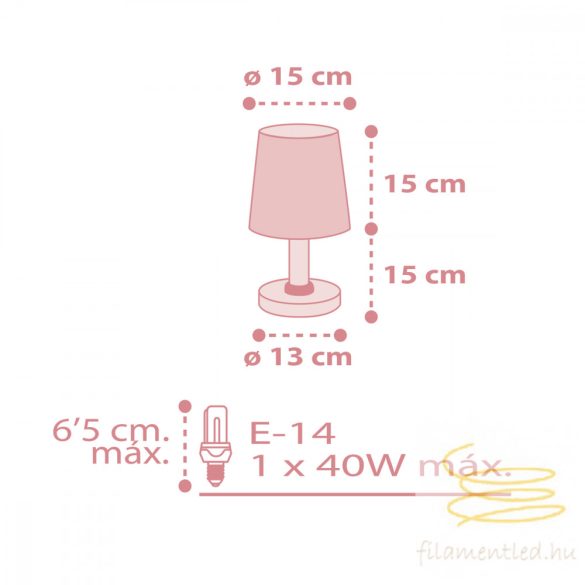 DALBER TABLE LAMP STAR LIGHT PINK 82211S