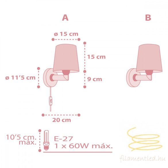 DALBER WALL LAMP STAR LIGHT PINK 82219S