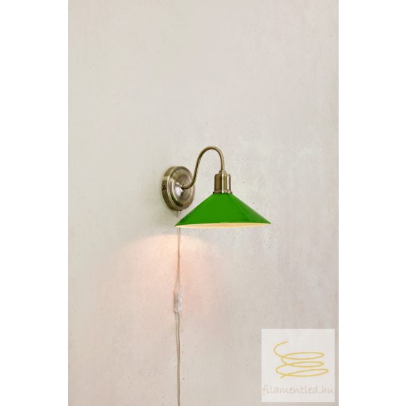 Markslöjd VELA Wall 1L Antique Brass/Green 108866