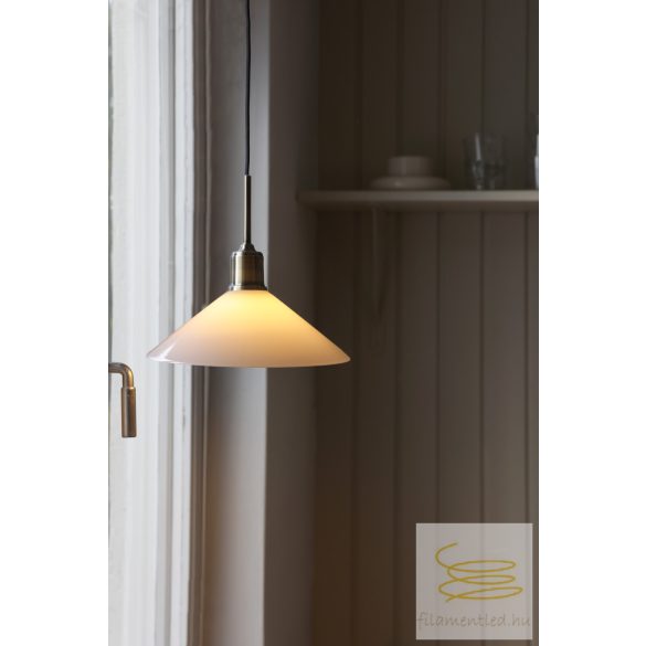 Markslöjd VELA Pendant 1L Antique Brass/ Shiny White 108867