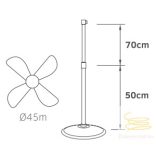 LINEME Vintage nikkel 18” 45cm álló ventillátor 02-00128