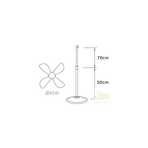 LINEME Vintage nikkel 18” 45cm álló ventillátor 02-00128