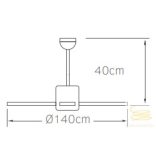 LINEME Industrial fehér, alumínium motorral 56” mennyezeti ventillátor 02-00144