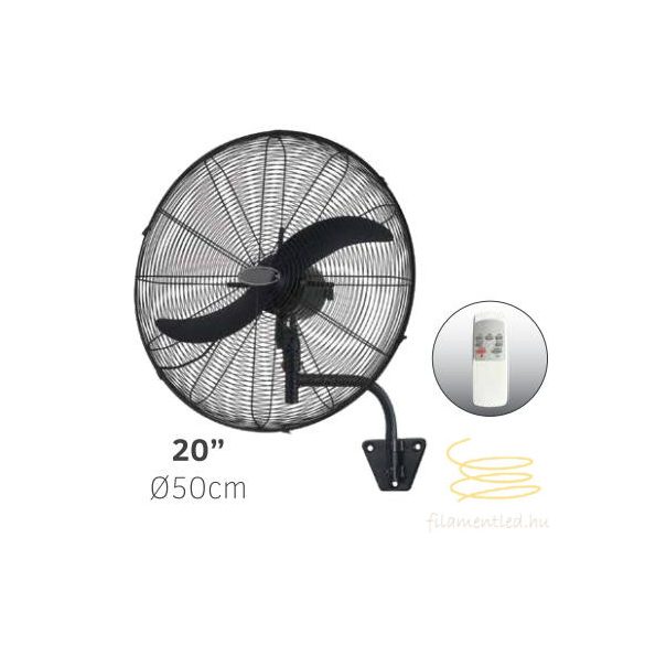 LINEME Professional fekete 20” 50cm fali ventillátor 02-00195-2