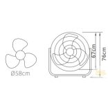 LINEME Professional fekete 24” 58cm padló ventillátor 02-00335