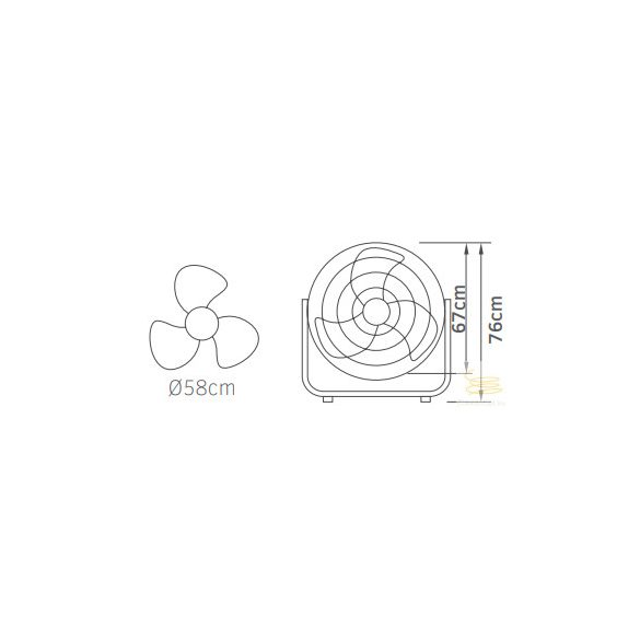 LINEME Professional fekete 24” 58cm padló ventillátor 02-00335