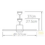 LINEME Daisy 54” fekete/szűrke mennyezeti ventillátor 02-00344