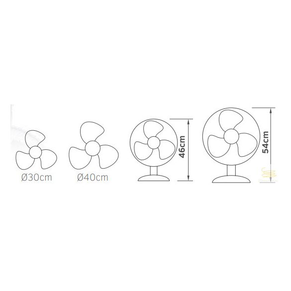 LINEME Desk fan fehér 12” 30cm asztali álló ventillátor 02-00401