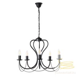 ONLI LAMPADARIO CANDELA 5 LUCI COL.NERO 4236/5N