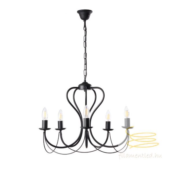 ONLI LAMPADARIO CANDELA 5 LUCI COL.NERO 4236/5N