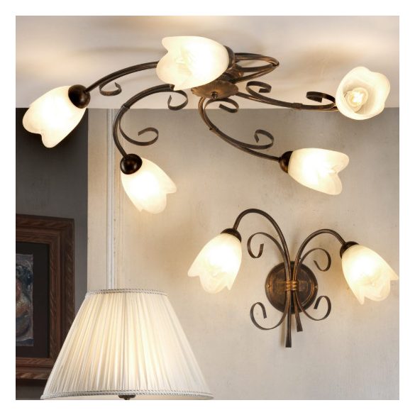 ONLI PLAFONIERA ODINO 5xE14 COL. BRONZO 4623/PL5